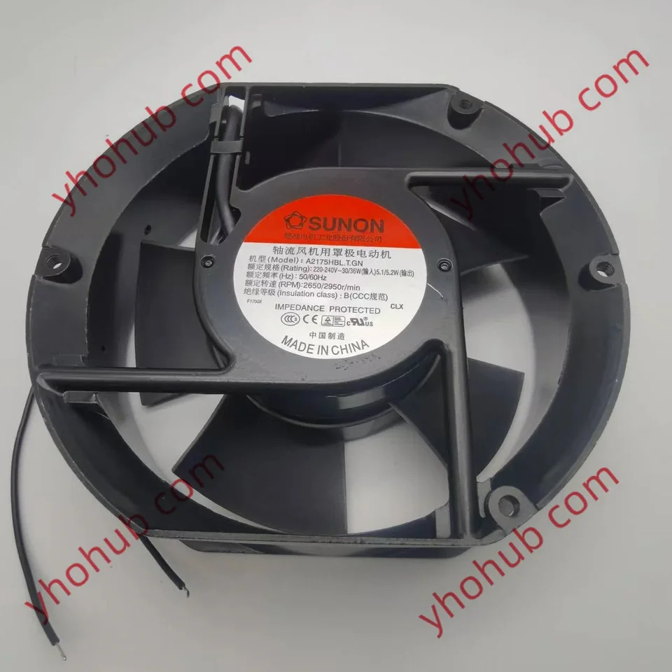 SUNON A2175-HBL A2175HBL 2 와이어 서버 냉각팬 AC 220V 0.11A 172x152x51mm