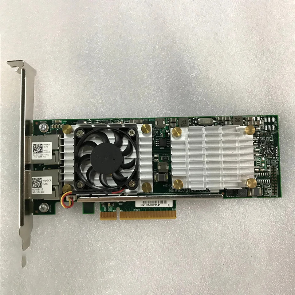 DELL 10G기가비트 이더넷 카드 W1GCR HN10N RJ45 BCM57810S BCM57810A