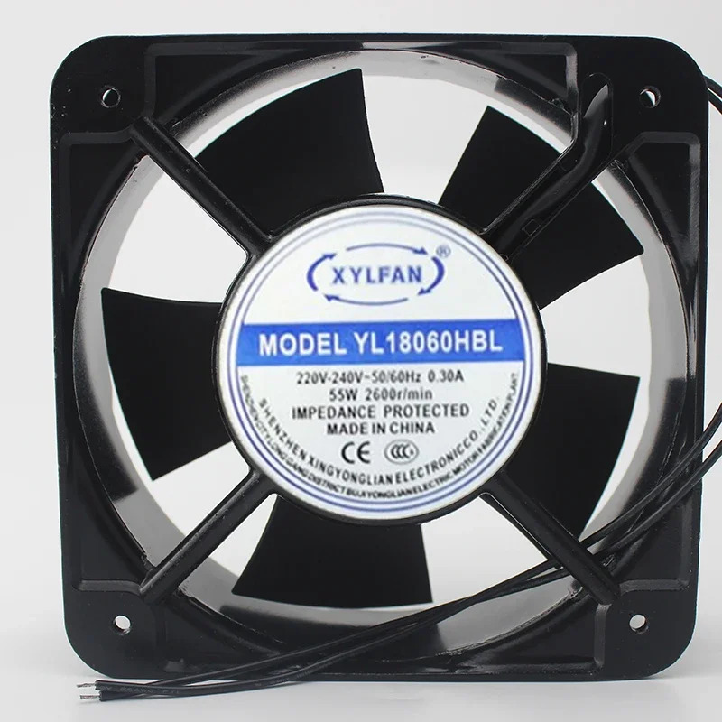 XYLFAN 서버 냉각팬 2핀 AC 380V 0.16A 180x180x60mm YL18060HBL