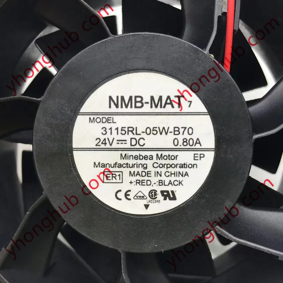 NMB-MAT 3115RL-05W-B70 ER1 DC 24V 0.8A 80x80x38mm 2 와이어