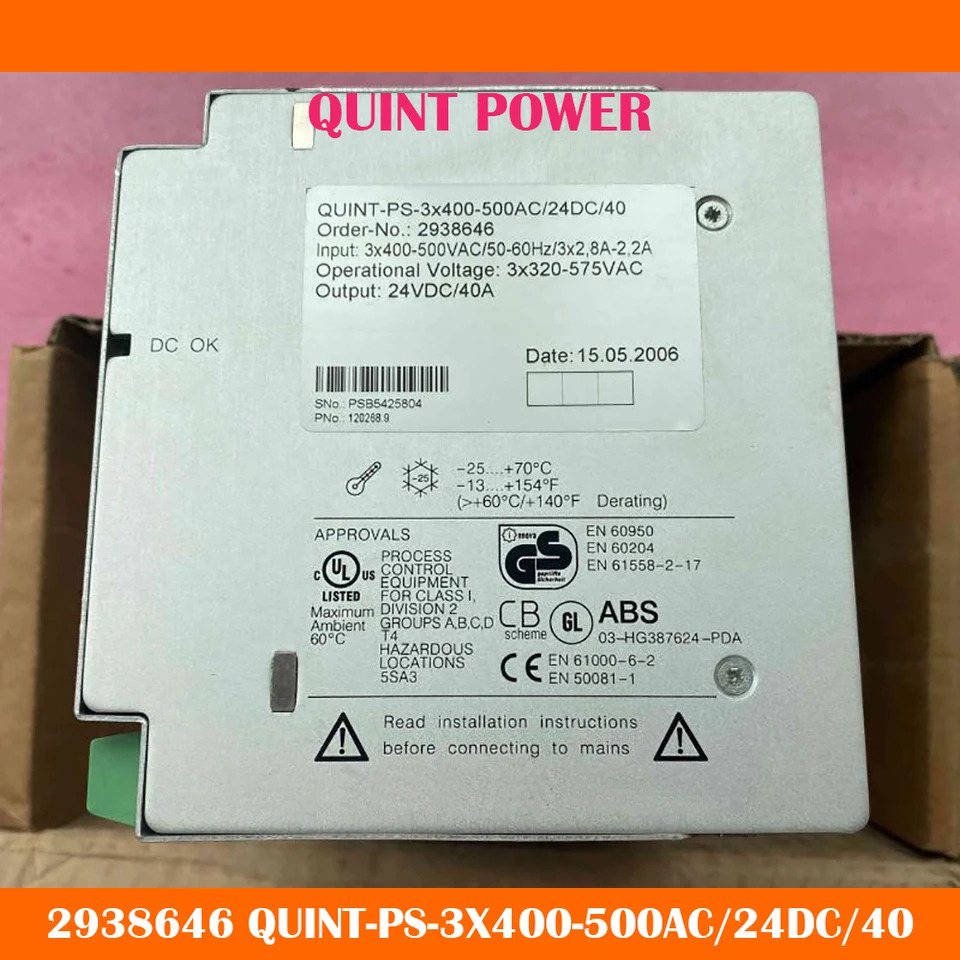 스위칭 전원공급장치 미세 2938646 QUINT-PS-3X400-500AC 24DC 40 QUINT POWER 24VDC 40A