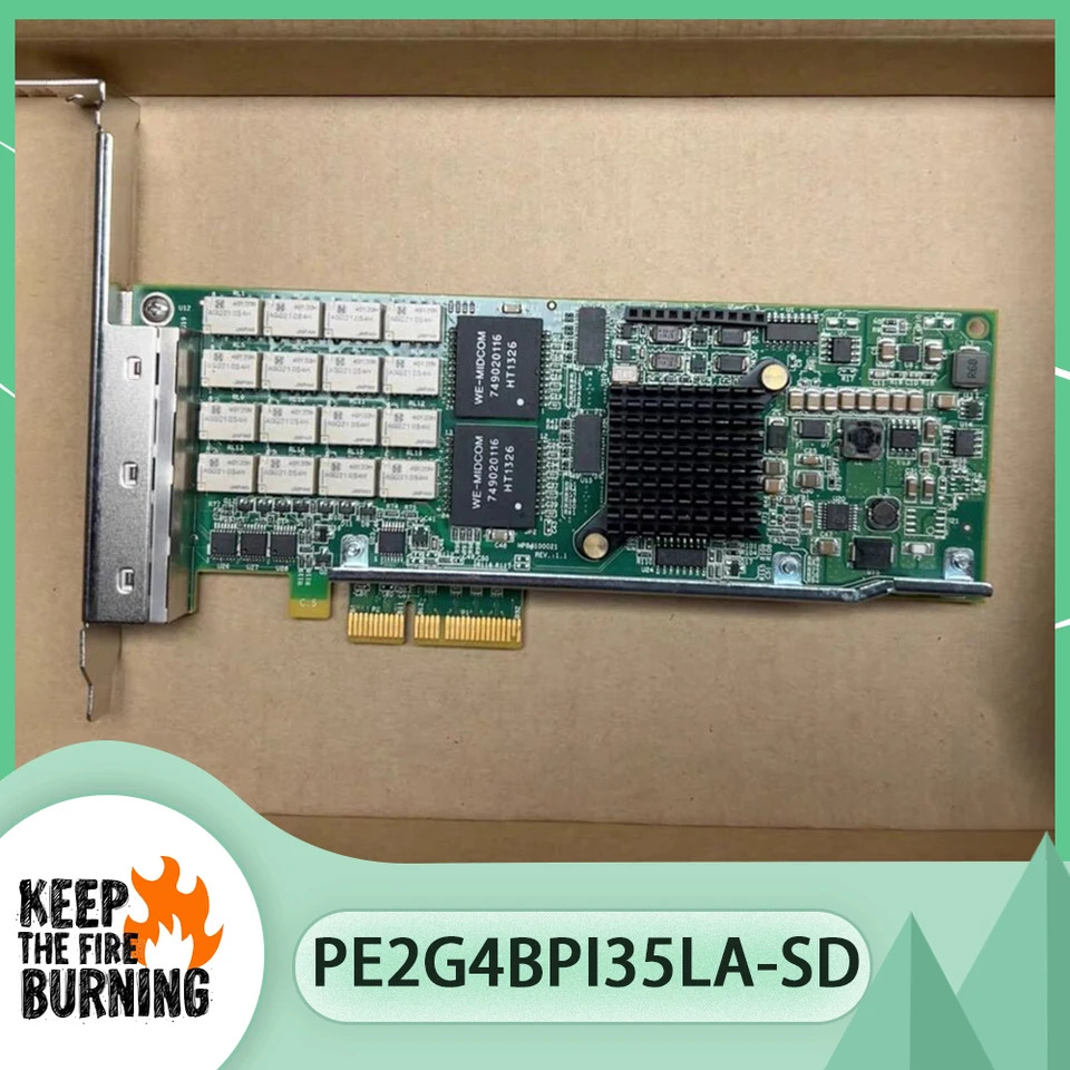 Silicom I350AM4 RJ45 4 포트 기가비트 전기 인터페이스 네트워크 카드 PE2G4BPI35LA-SD