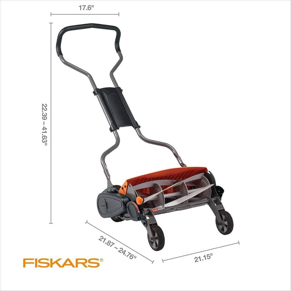 Fiskars 스테이 샤프 맥스 릴 푸시 45.7cm 컷 (362050-1001) 너비 잔디깎이, 친환경, Mower 17 - 상세 이미지 3