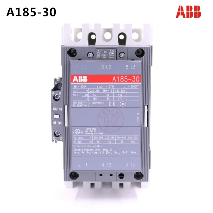 ABB 접촉기 상세 정보 A185-30-11-80 x 220-230V 50Hz/230-240V 60Hz ID1SFL491001R8011