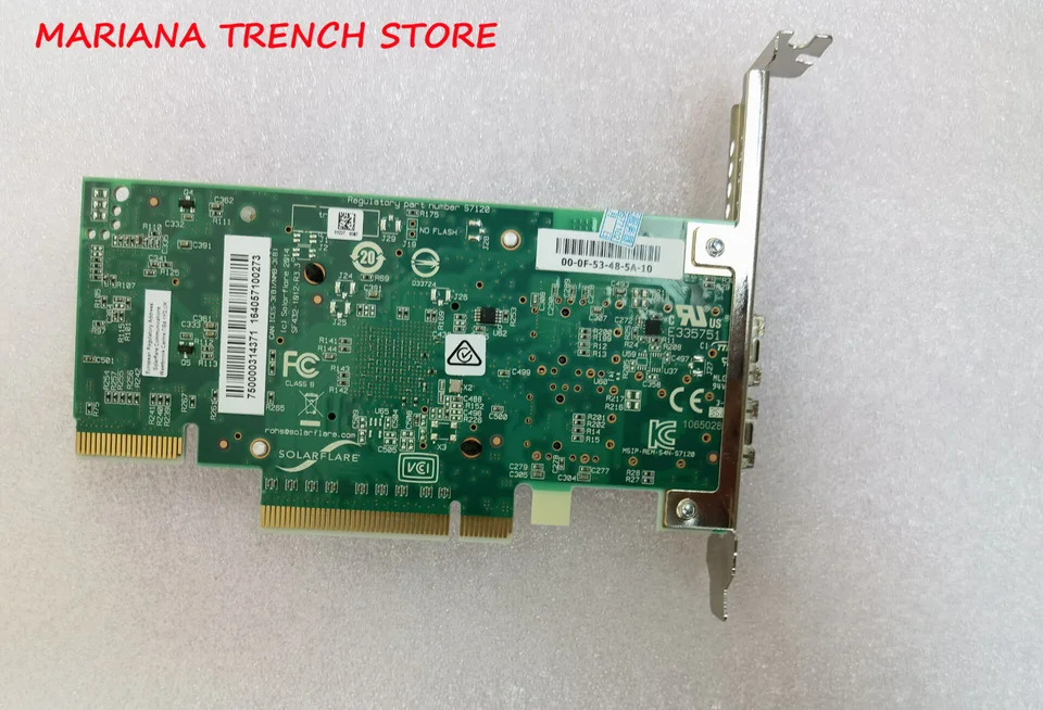 Solarfare듀얼 포트 10G 네트워크 카드 SFP10G 파이버 SFC9120 S7120