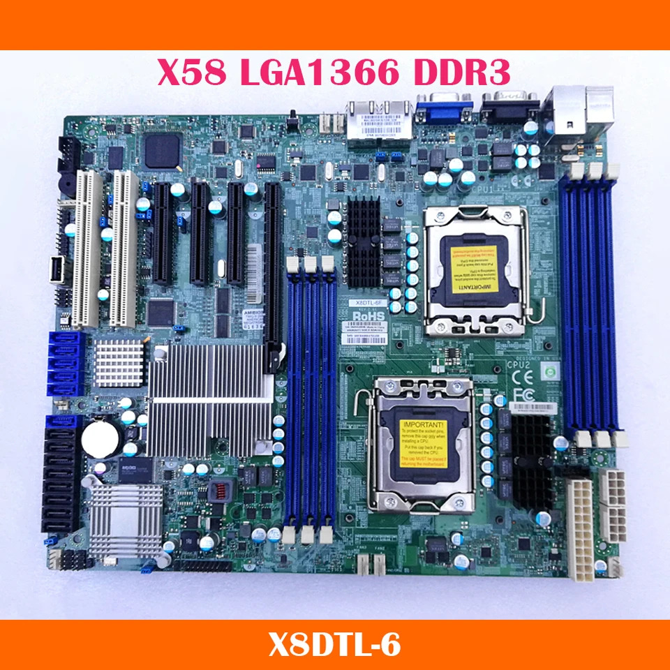 SuperMicro X8DTL-6 X58 LGA1366 DDR3 서버 마더보드 하게 작동 고퀄리티