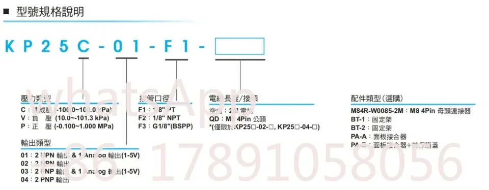 KITA 방수 압력 게이지 스위치 KP25P-02-F1 KP25C-02-F1 KP25V-02-F