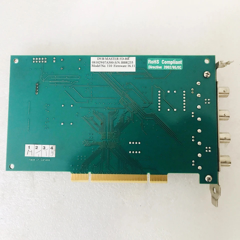DVEO 코드스 출력 카드LS7643 Rev 5 풀 듀플렉스 PCI DVB ASI-C /SMPTE 259M-C