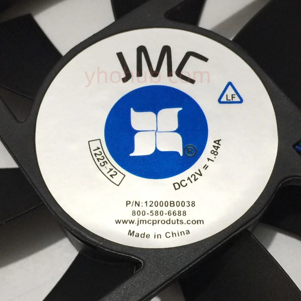 JMC / DaTech 1225-12 HBAPW 12000B0038 DC 12V 1.84A 120x120x25mm 4 와이어 서버 스퀘어 냉각팬