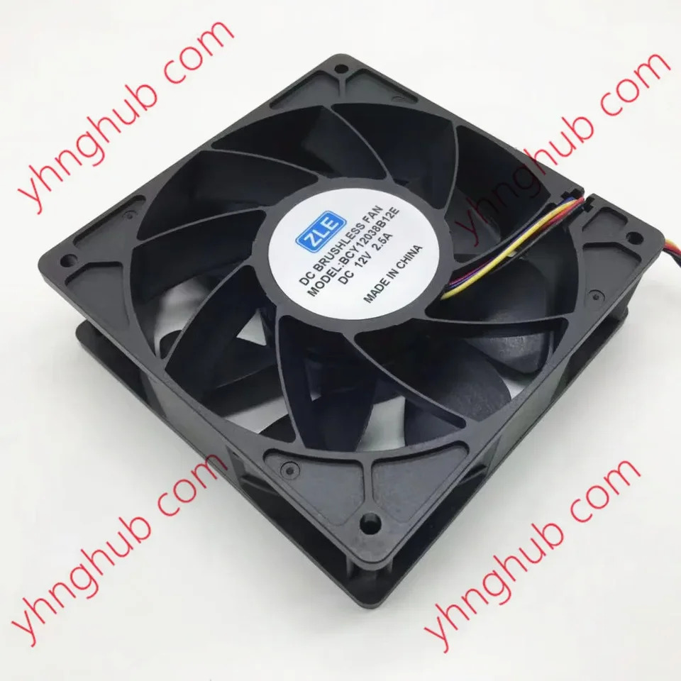 ZLE 4 와이어 서버 냉각팬 BCY12038B12E DC 12V 2.5A mm