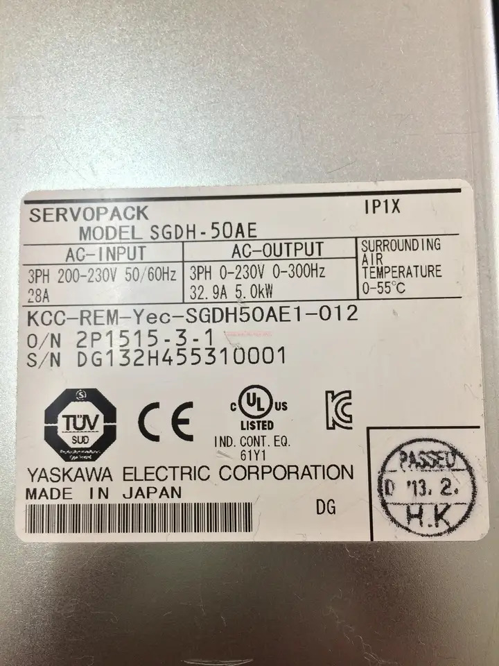YASKAWA 서보모터 드라이브 SGDH-50AE SGDH50AE 신
