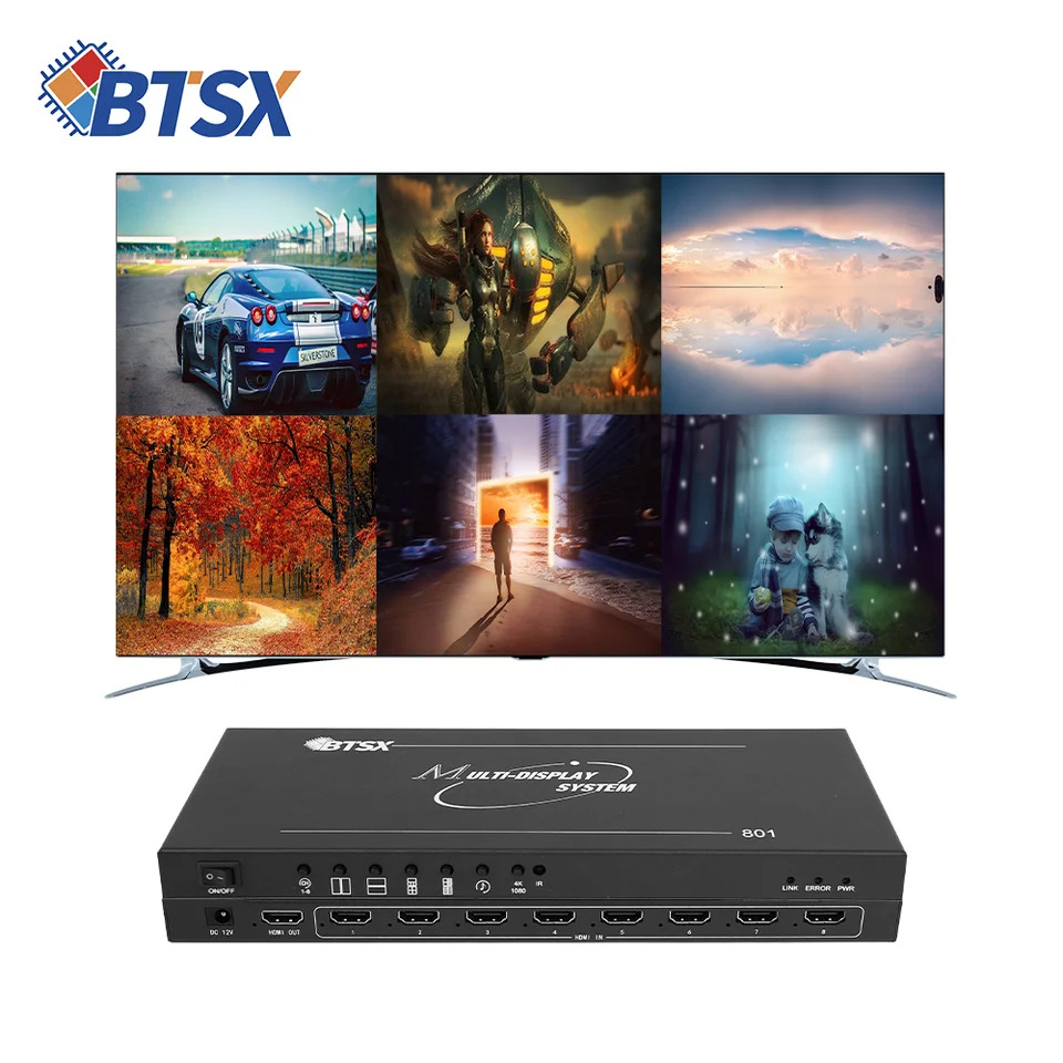 Bitvisus HDMI 멀티 뷰어 IR 리모컨 8 입력 1 출력 8x1 3840x2160  30Hz