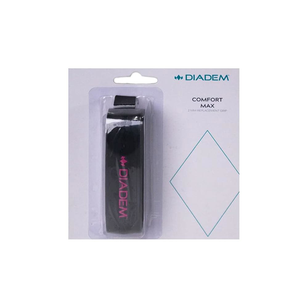 Diadem Comfort Max 교체용 그립 (블랙/핑크) 강한 라켓 테니스 부직포 접착제, 지속되는 편안함, 테이프 폴리우레탄 오래 두께 2mm White - 상품 이미지
