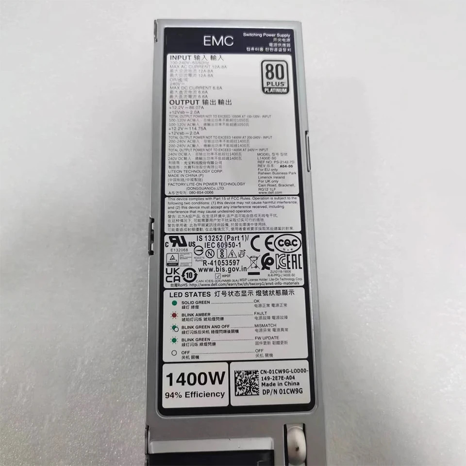 델 15G 1400W 전원공급장치 T550 R650 R750 R750XS R7525 R6525 XR11 01CW9G 07DWXY 0CYHHJ