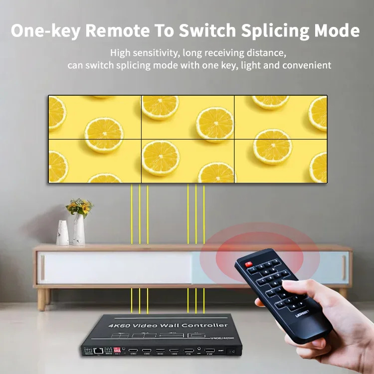 공장 콘센트 지지대 IR RS232 2X3 3X2 TV 4K 8K HDMI 비디오 월 프로세서 컨트롤러