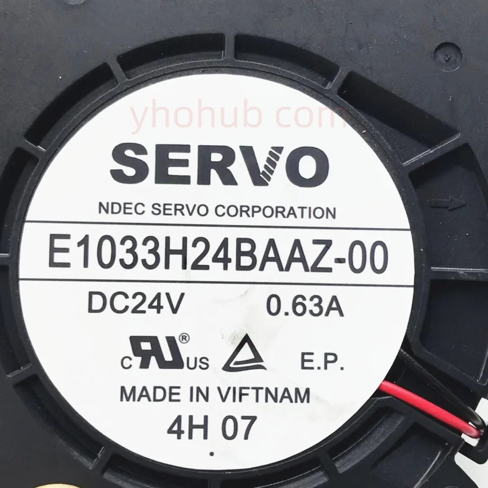서보 E1033H24BAAZ-00 DC 24V 0.63A 97x97x 2핀 서버 냉각팬