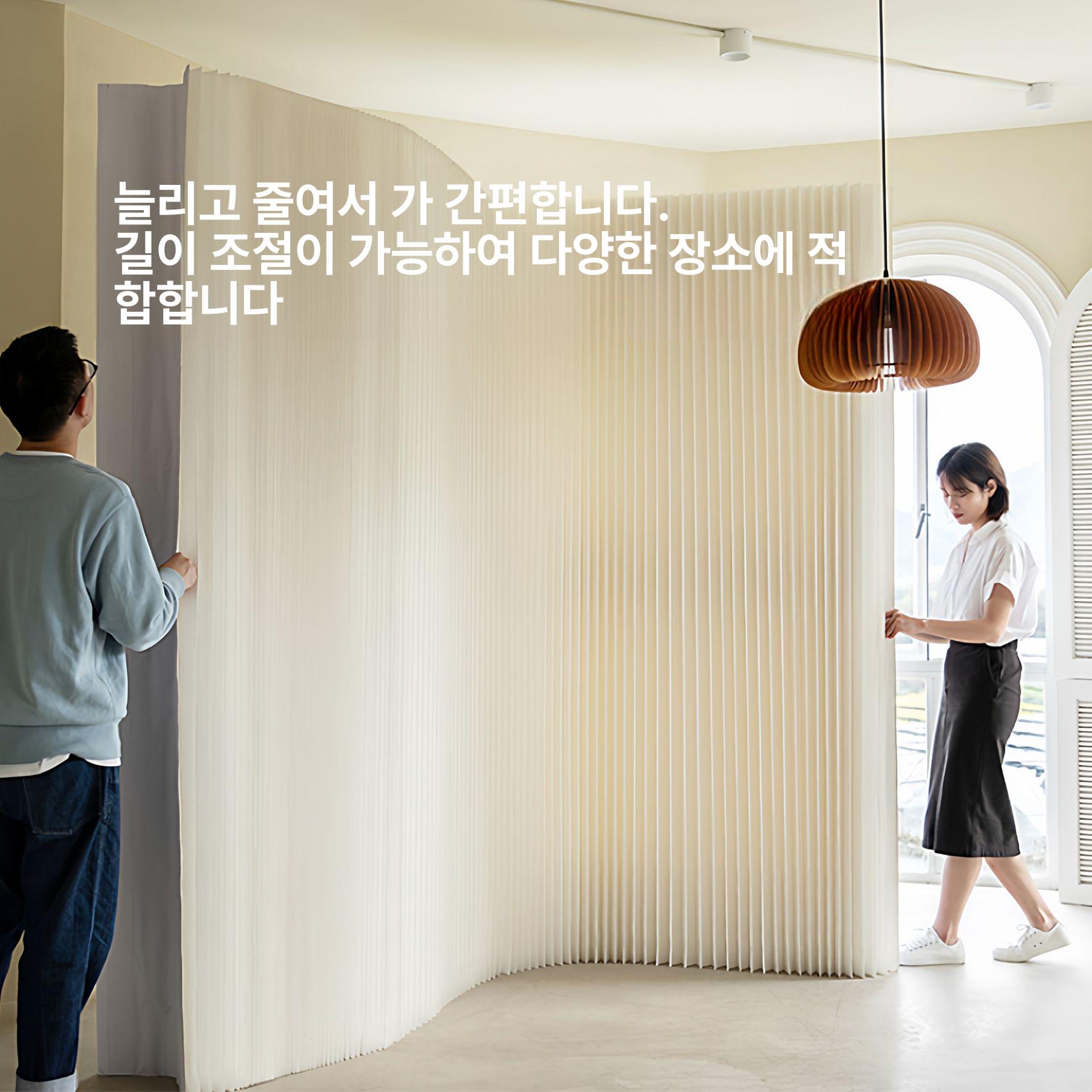 접이식 파티션 칸막이 방음 가림막 로비 공간분리 아크릴 카페 현관 식당 패널 폭 - 상세 이미지 4