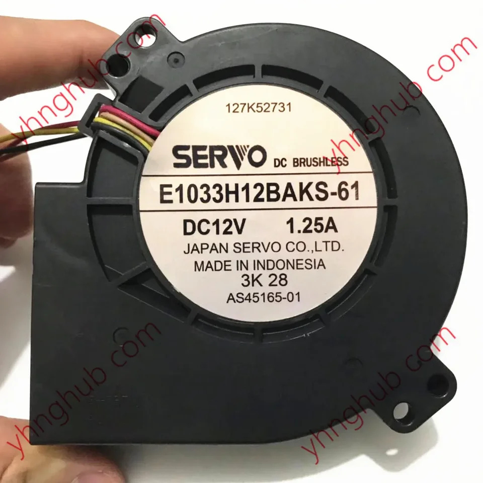 서보 E1033H12BAKS-61 DC 12V 1.25A 97x97x 4 와이어 서버 냉각팬