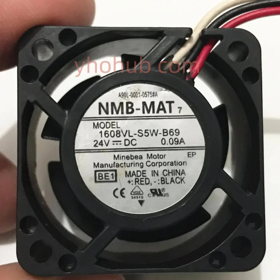 NMB-MAT 3 선 서버 냉각팬 1608VL-S5W-B69 BE1 DC 24V 0.09A mm