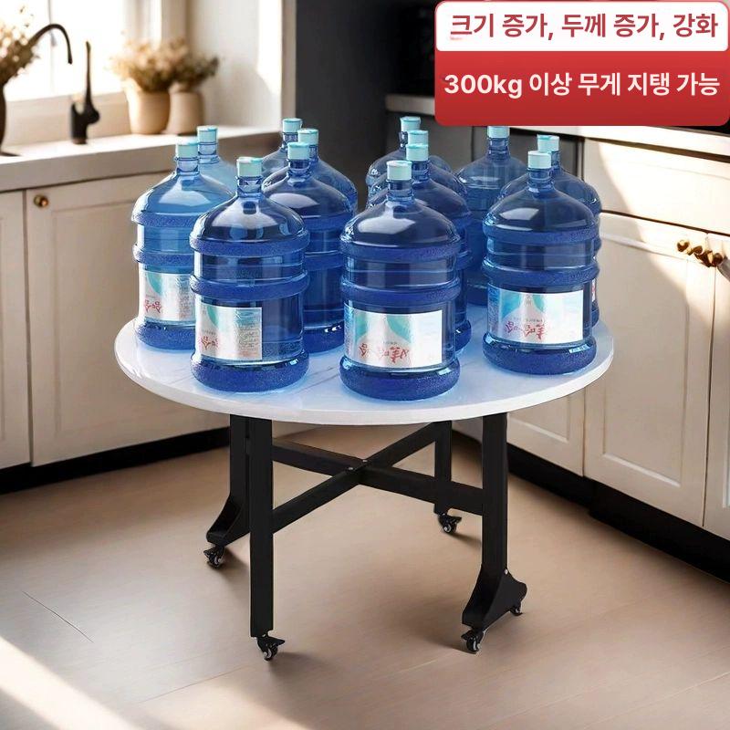 원탁 확장형식탁 북유럽 바퀴 다이닝 주방 원형테이블 접이식테이블 라운드테이블 - 상세 이미지 4