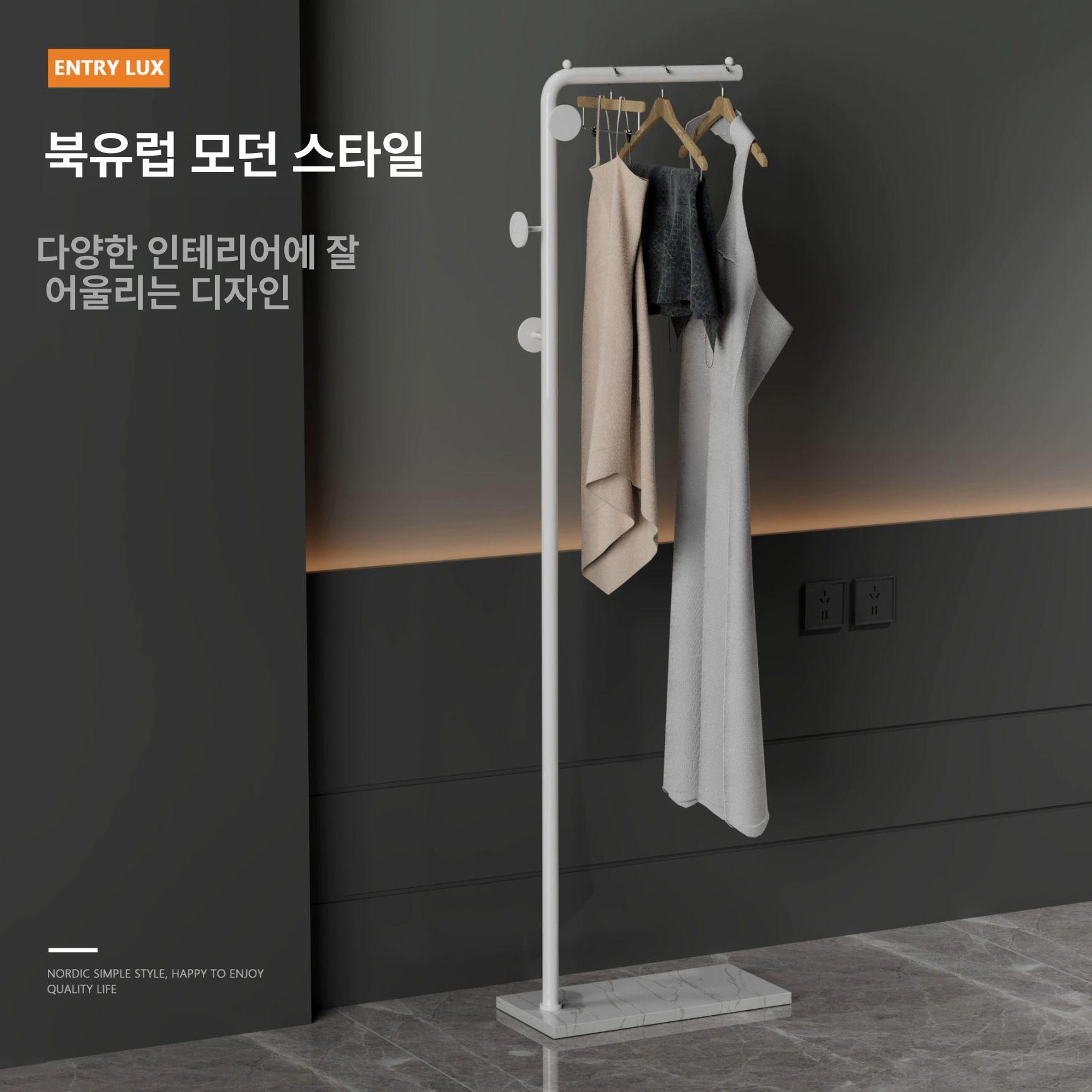 사무실 행거 스탠드 드레스룸 침실 모던 인테리어 현관 걸이 럭셔리 디자인 로즈골드 - 상세 이미지 3