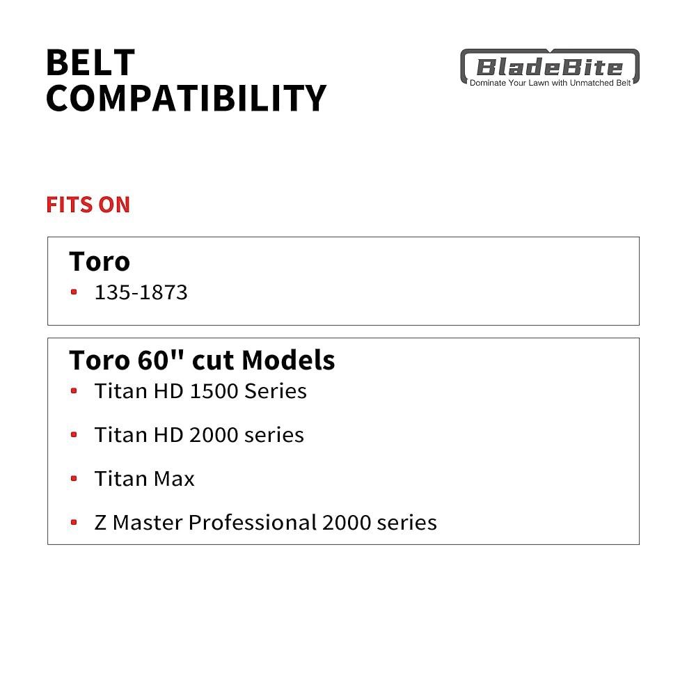 데크 벨트 135-1873 / 케블라 코드 Toro Hd 2000 Titan Max 가능, 호환 Master - 포함 잔디깎이 152.4cm(60인치) 1500 Z 시리즈와 Pro - 상세 이미지 3