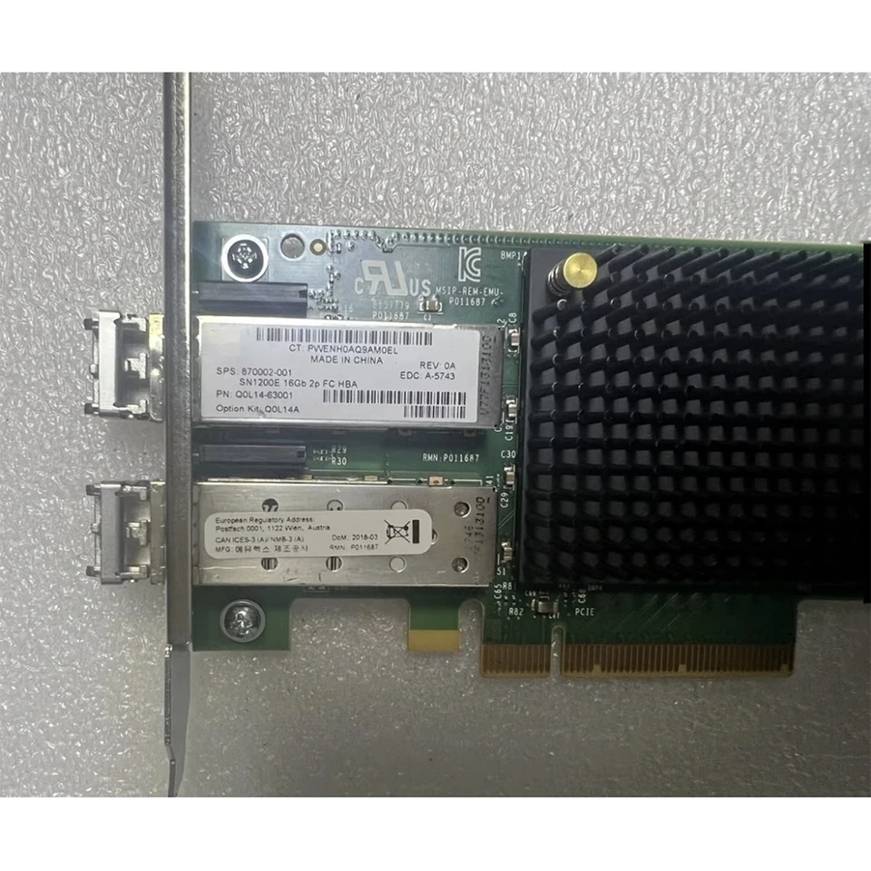 듀얼 포트 FC HBA 카드 H-P 870002-001 Q0L14A SN1200E 16G 2P