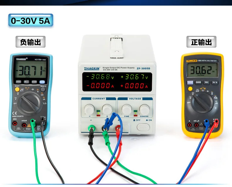 ZF-3005D 포지티브 네거티브 출력 선형 DC 안정화 전원공급장치 조정 가능실험 개발 30V 5A