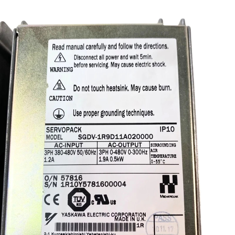 Yaskawa 서보 드라이브 신형 SGDV-1R9D11A020000 신속