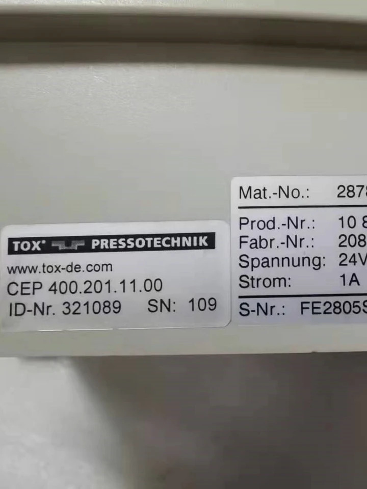 TOX PRESSOTECHNIK 머신 인터페이스 오리지널 포장 287882 CEP400.201.11.00