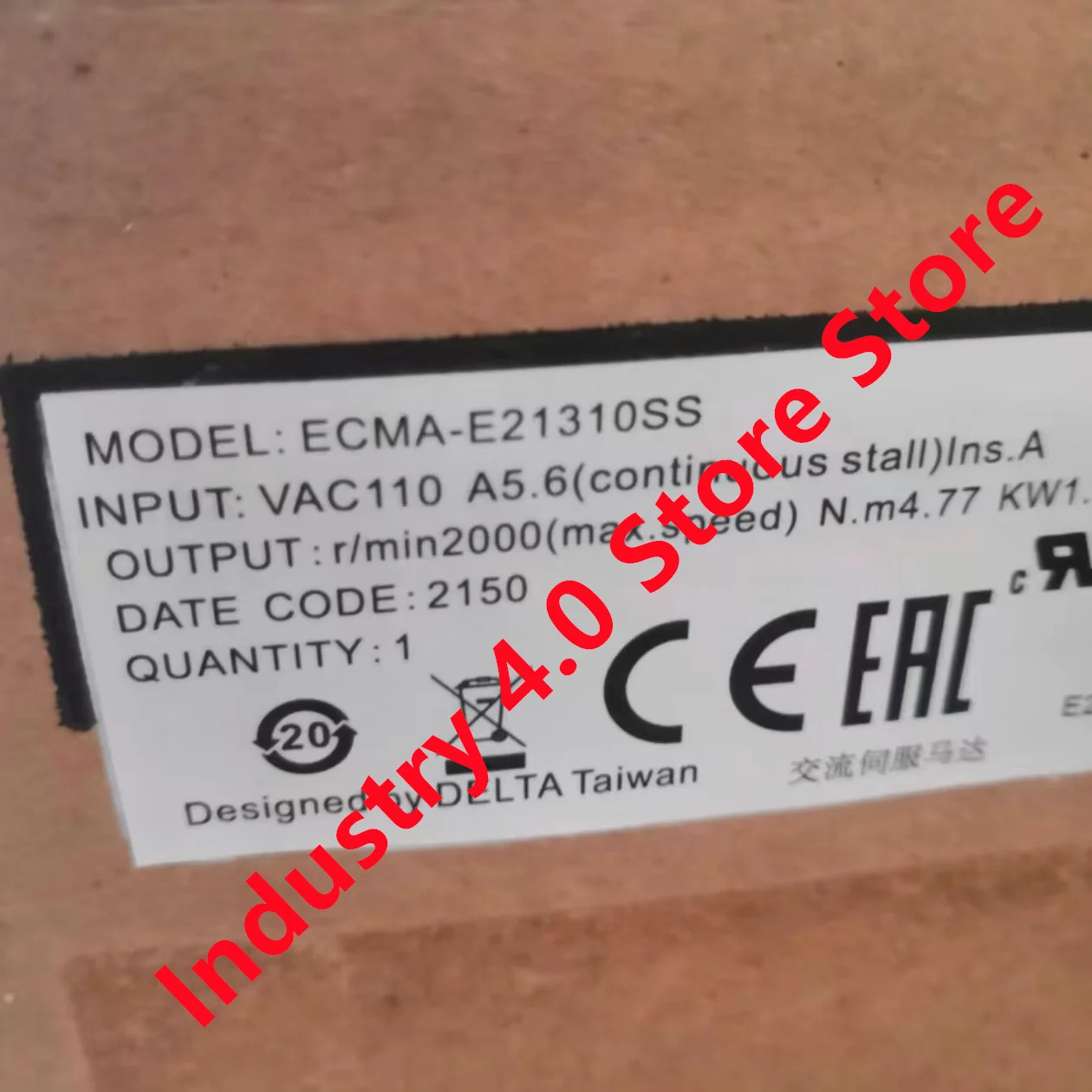 델타 ECMA-E21310RS ECMA-E21310SS AC 서보모터 신
