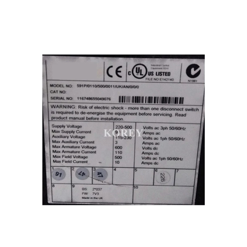 컨버터 591P110A 591P/0110/500/0011/UK/AN/0/0/0 상태