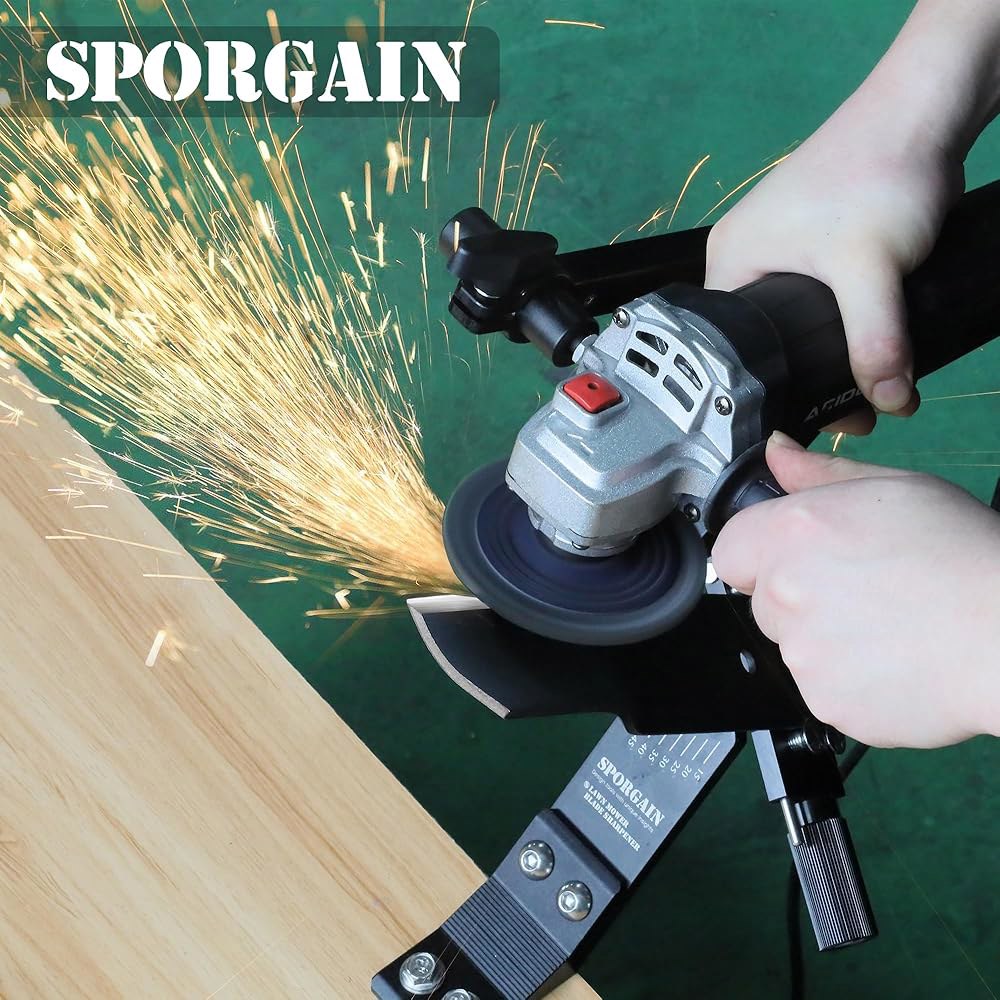 SporGain [업데이트] 잔디 깎는 기계 블레이드 오른손 제조 가능한 프레임, 및 그라인더와 앵글 볼 사용, 베어링 왼손 블레이드용, 블루 샤프너 함께 15 -45 핸들, 조절 - 상세 이미지 3