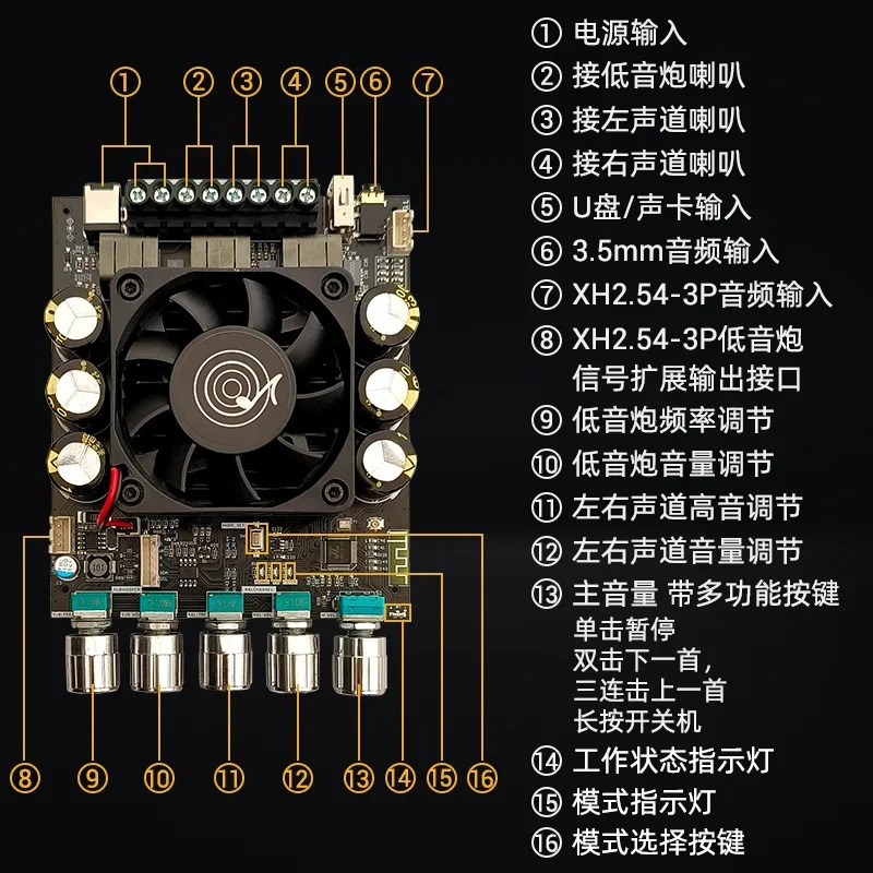 DAS A1 블루투스 보드 모듈 DSP 2x160W 220W 오리지널 TDA7498E ADAU1701