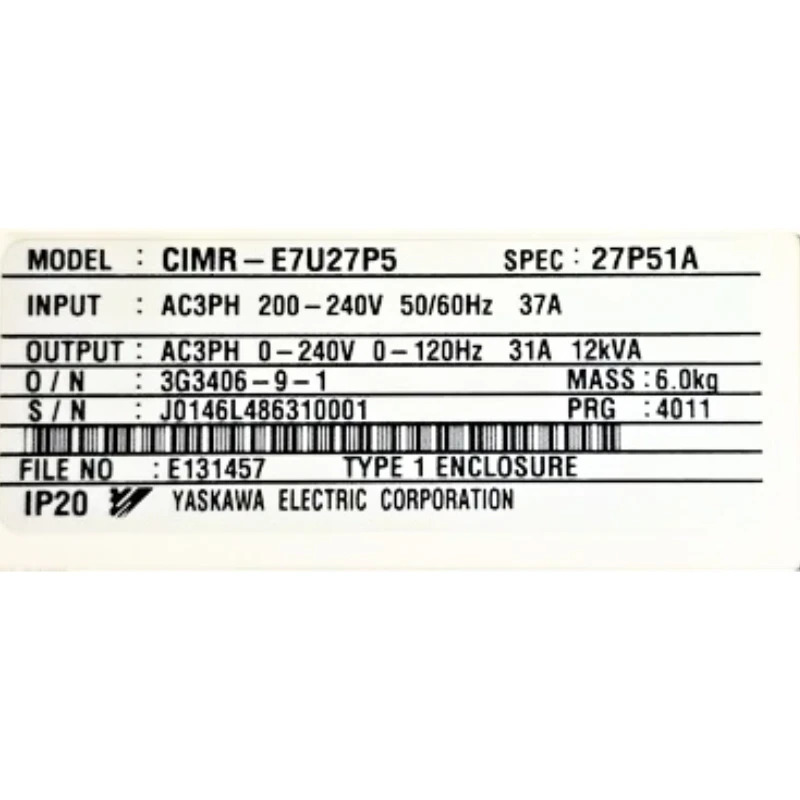 새 Yaskawa CIMR-E7U27P5 인버터 신속