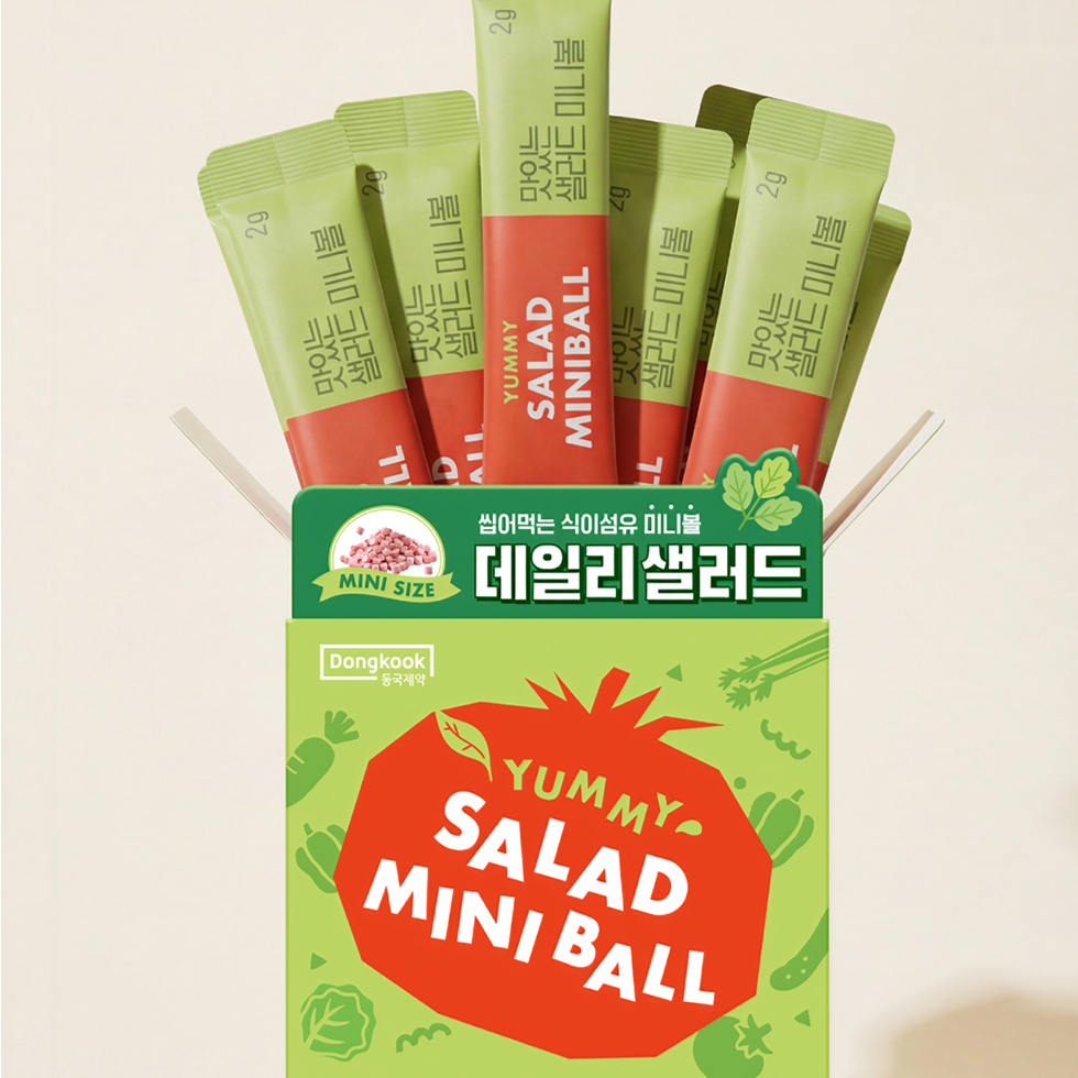 [120포] 동국제약 맛있는 샐러드미니볼 5초 데일리샐러드 씹어먹는 샐러드캔디 야채캔디 식이섬유 야채과일 28종 블루베리맛,6개 - 상세 이미지 5