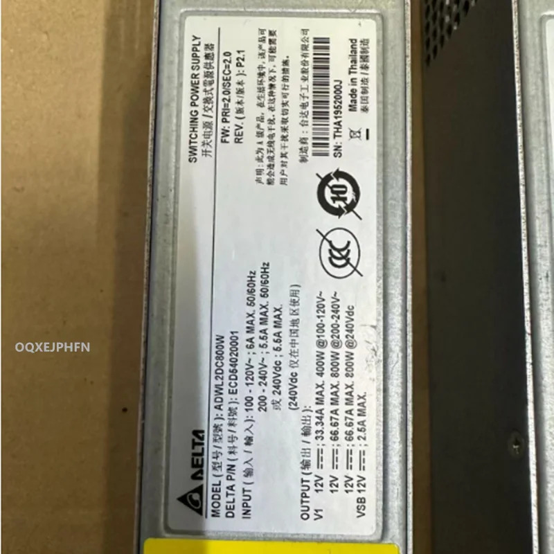DELTA 800W ADWL2DC800W ECD새 원본 전원공급장치 54020001