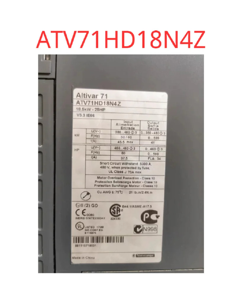 리퍼 AC 속도 드라이브 ATV71HD18N4Z 완료
