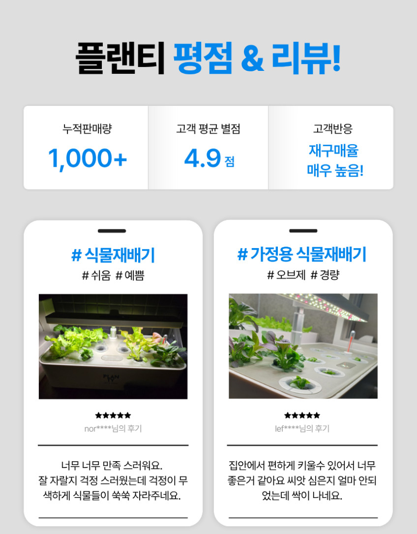 플랜티 식물재배기 초보도 쉽게, 집에서 키우는 스마트 수경재배기 판매처 상세 정보 이미지 3