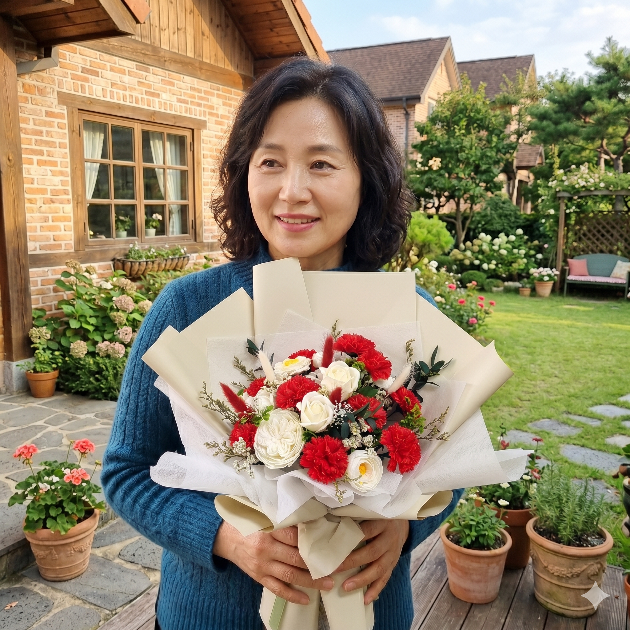 비누꽃 카네이션 어버이날 스승의날 꽃다발 선생님 돈다발 선물 보라카네이션장미15송이 이미지 8
