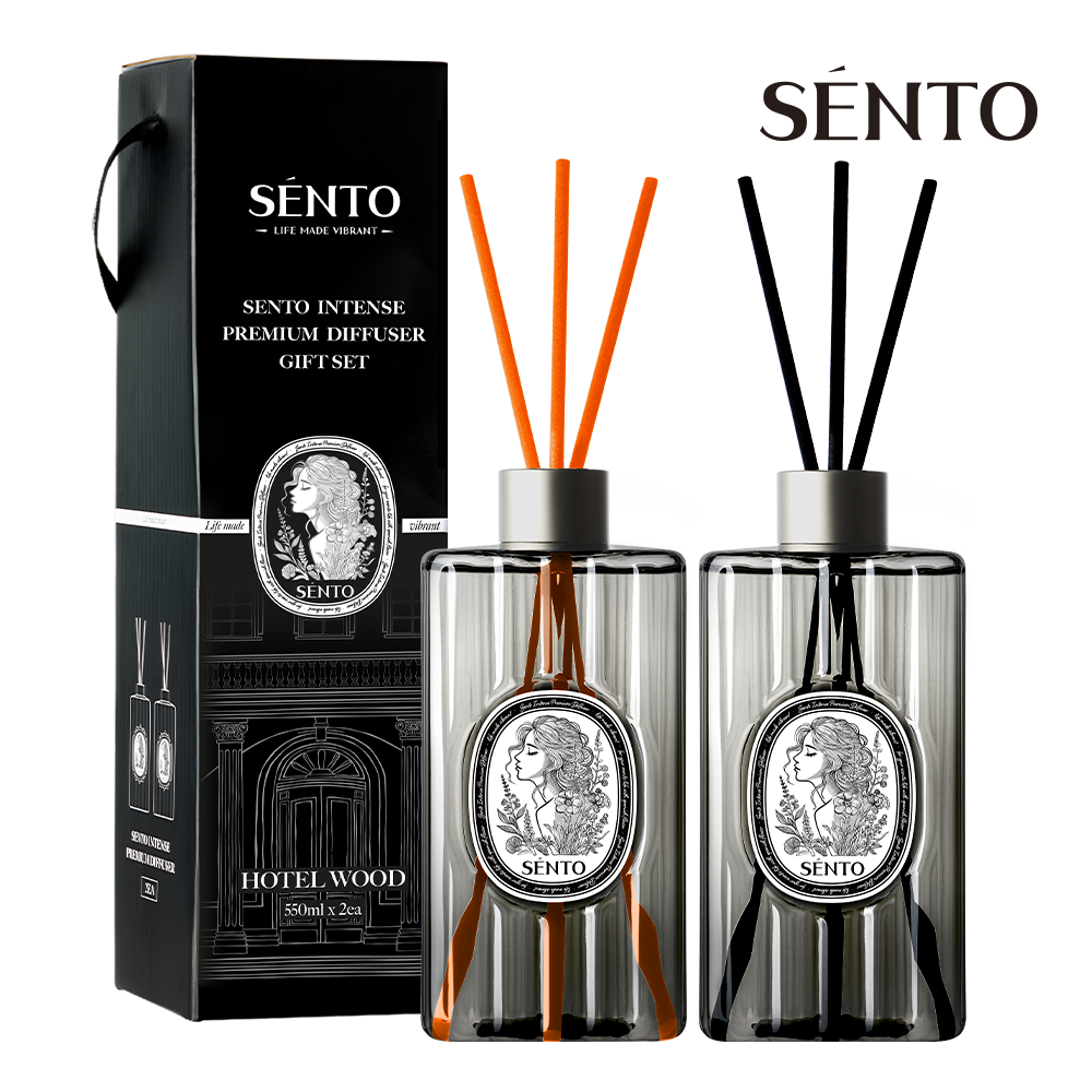 센토 인텐스 프리미엄 대용량 디퓨저 선물세트 호텔우드, 550ml, 2개 - 상품 이미지
