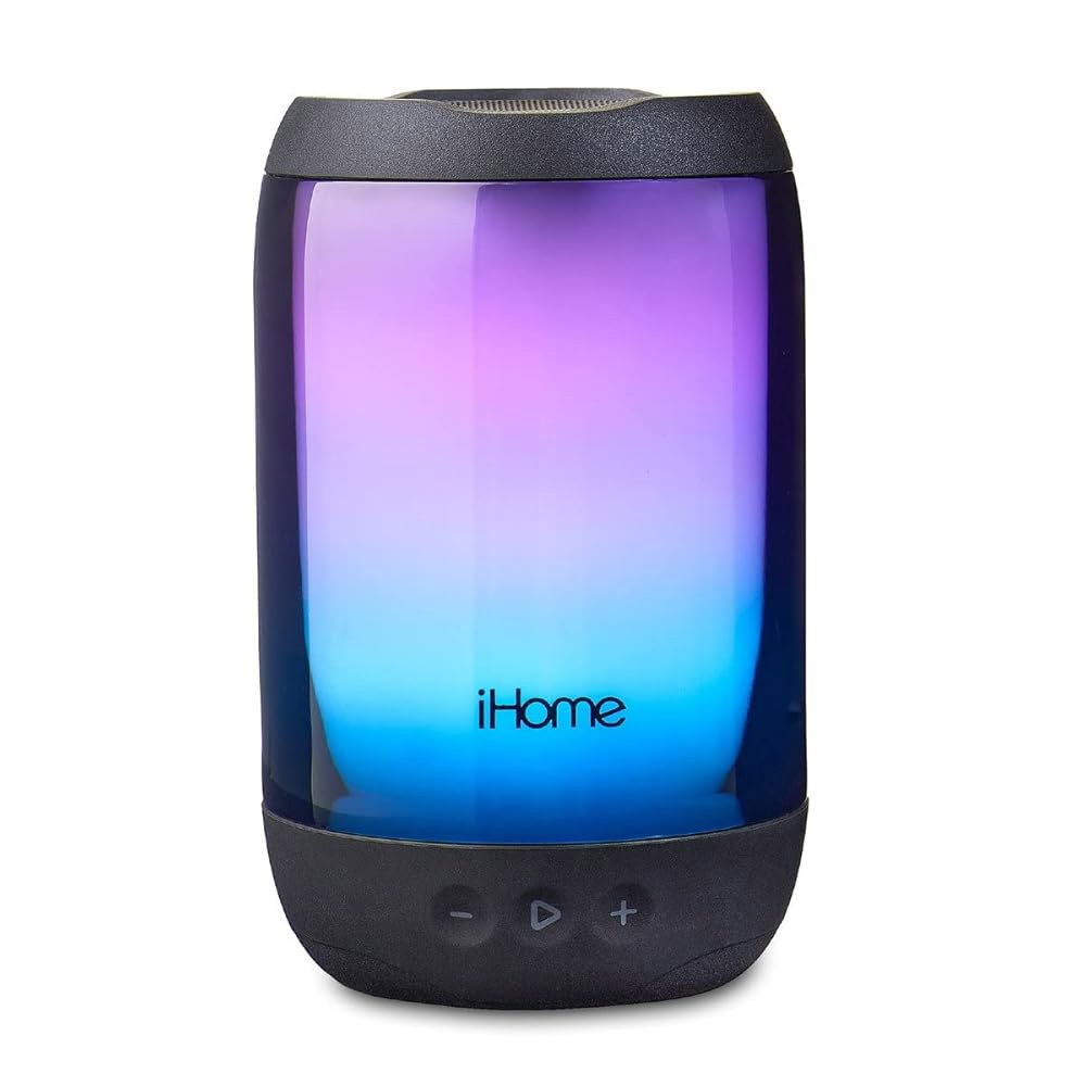 조명이 있는 iHome 방수 블루투스 스피커, 32시간 배터리 수명의 색상 변경 휴대용 캠핑 필수품에 적합한 iP67 무선 카약 액세서리, 해변 및 수영장 액세서리 - 상품 이미지