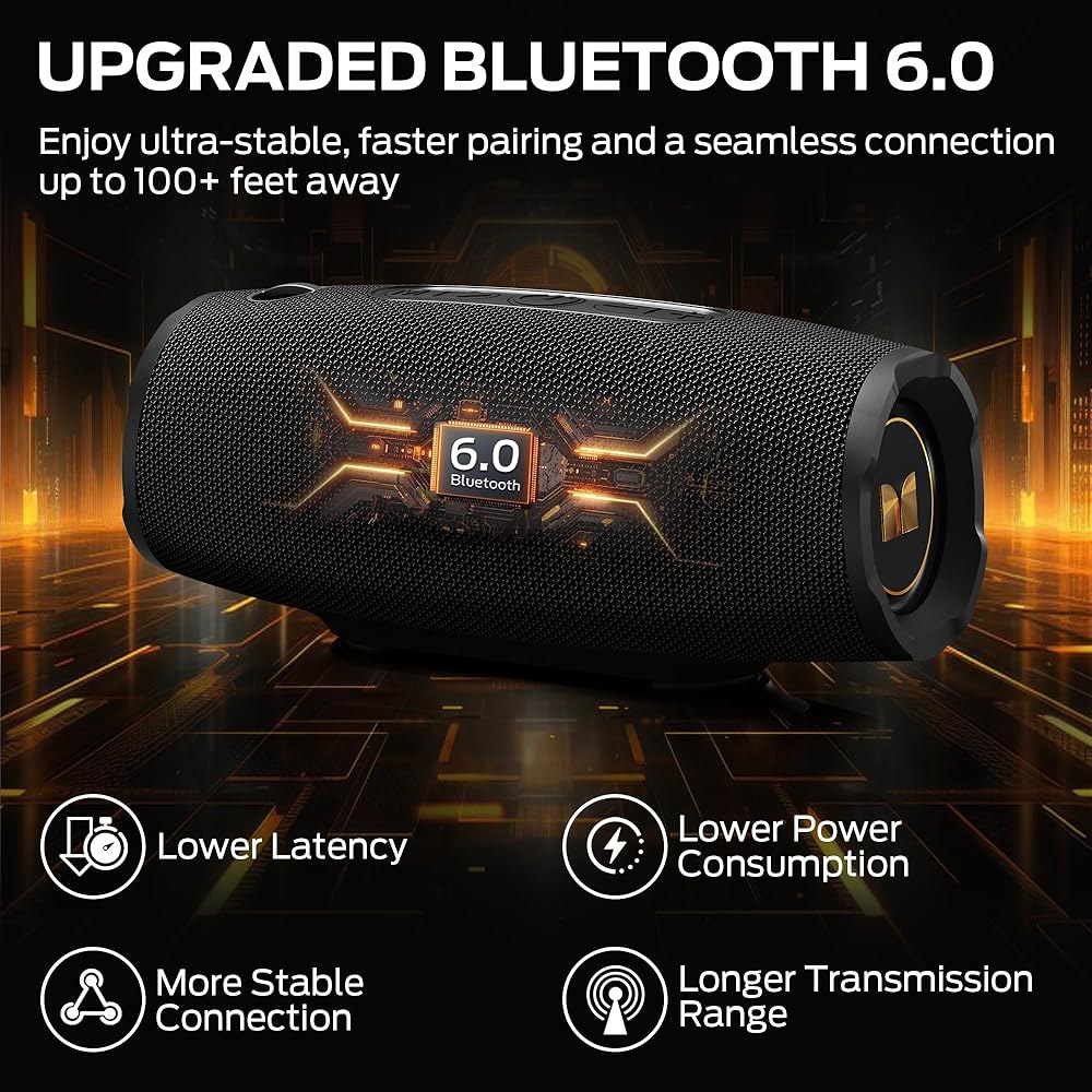 Monster S380 블루투스 스피커, 40W 스테레오 사운드의 휴대용 6.0, 20시간 재생 시간, TWS 페어링, AUX/TF 카드 지원, 가정, 여행, 야외용 IPX6 방수 - 상세 이미지 3