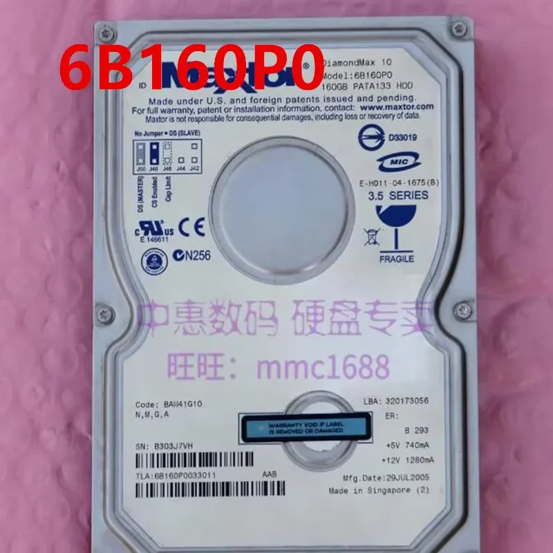 오리지널 리퍼 하드 MOR 250GB 60GB 4.3GB IDE 3.5 인치 데스크탑 HDD 6L250R0 6B160P0 90430D3 새 것처럼 작동