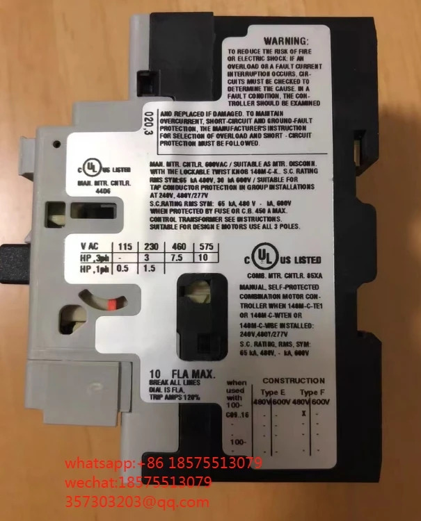 모터 보호 회로차단기 140-C2E-C10 6.3-10A 2.5-4.0A