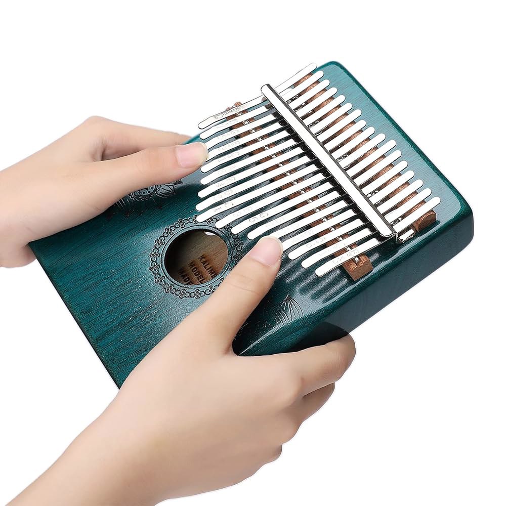 칼림바 엄지 피아노 17개 키, 휴대용 음비라 핑거 선물 - 키 그린 Kalimba 17 Green - 상세 이미지 2