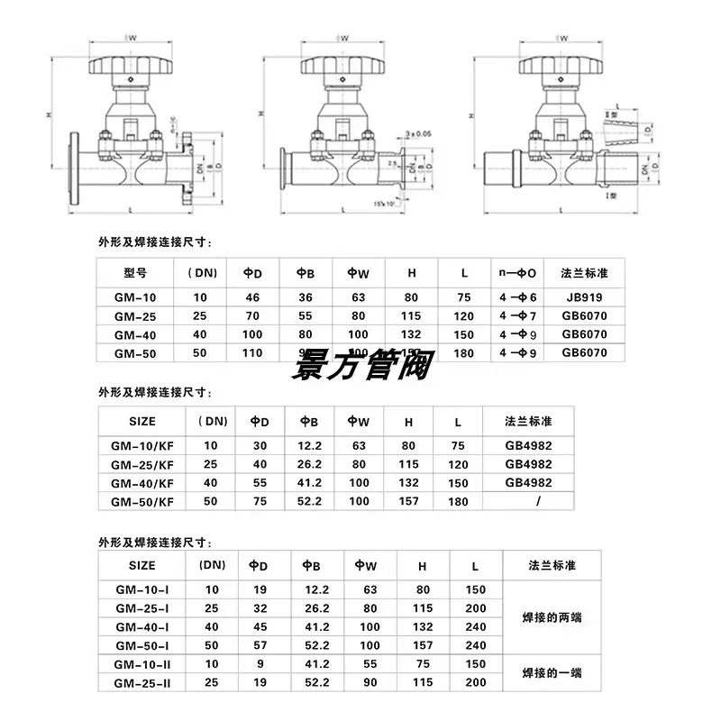 GM호환 수동 다이어프램 밸브 KF 진공 GM호환-10 GM호환-25 GM호환-40 설치 루프