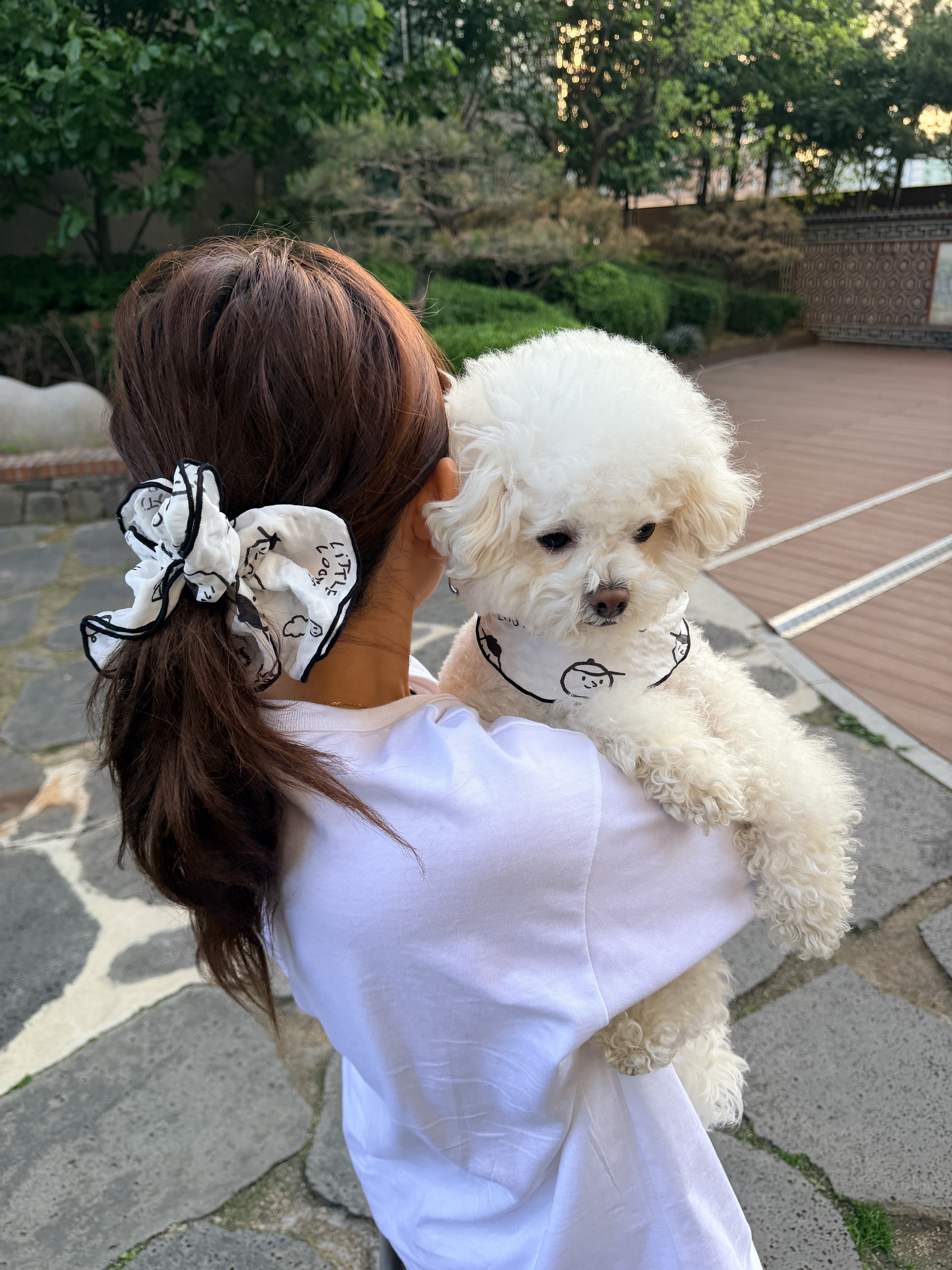강아지스카프.케이프 & 스크런치SET (강아지커플룩,커플소품) - 상품 이미지