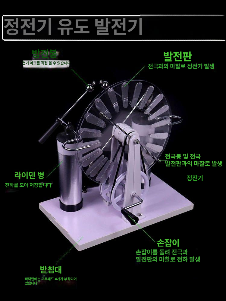 과학 정전기발생기 유도 번개 장비 발전기 교구 실험기구 교육용 고전압 코일 - 상세 이미지 2