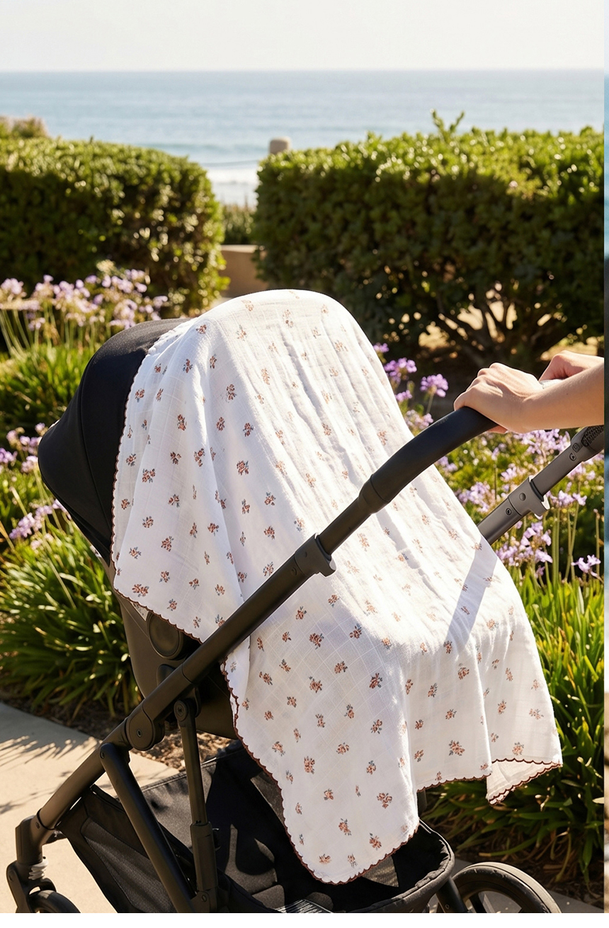 루바노 아기 밤부 두겹 블랭킷 4종셋트 (더스트백+블랭킷+손수건+ 클립) 110x110cm - 상세 이미지 3